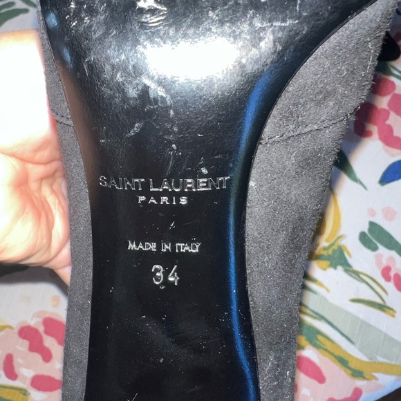 SAINT LAURENT PARIS Suede black booties - Picture 6 of 15